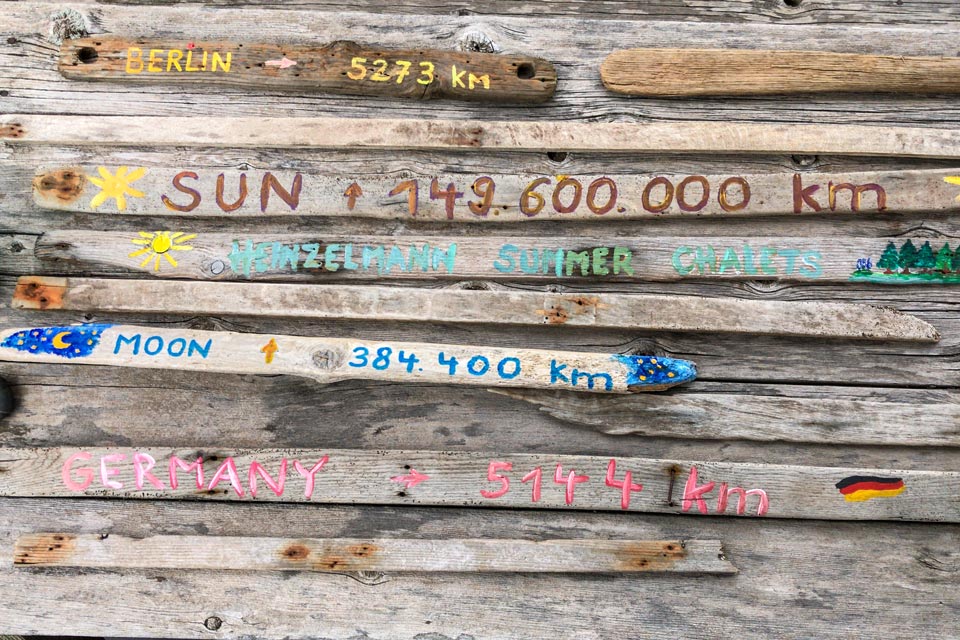 colorful wooden signs